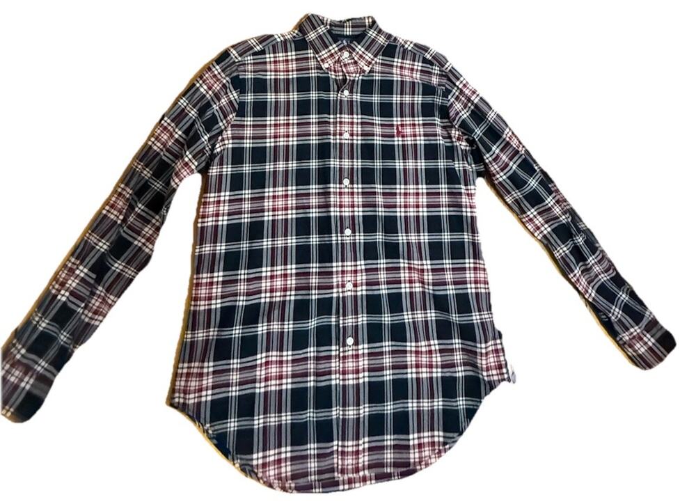 RALPH LAUREN Men’s Plaid Classic Fit Button Up Cotton Dress Shirt Size Medium